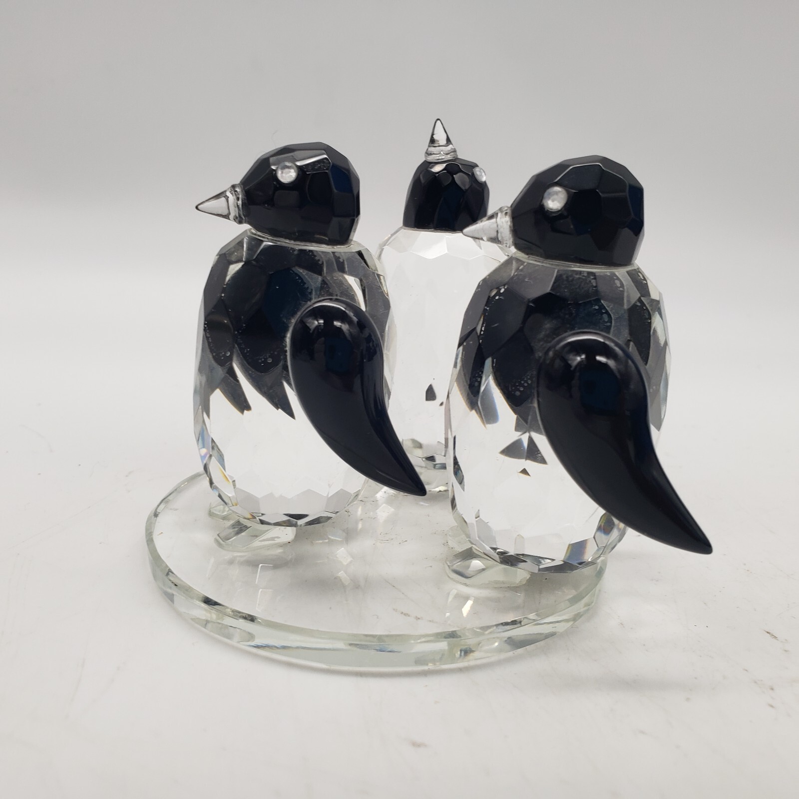 3 Penguins Shannon Crystal Figurine Black Clear Crystal 2.75″ T