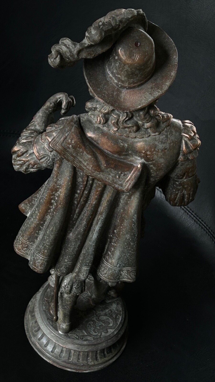 Antique Bronze Statue • Jennings Brothers • JB Copper Bronze Musketeer