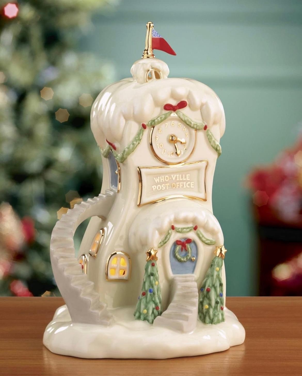 NEW Lenox Whoville The House Of J.P. Who Lit Christmas Figurine Lights Dr Seuss