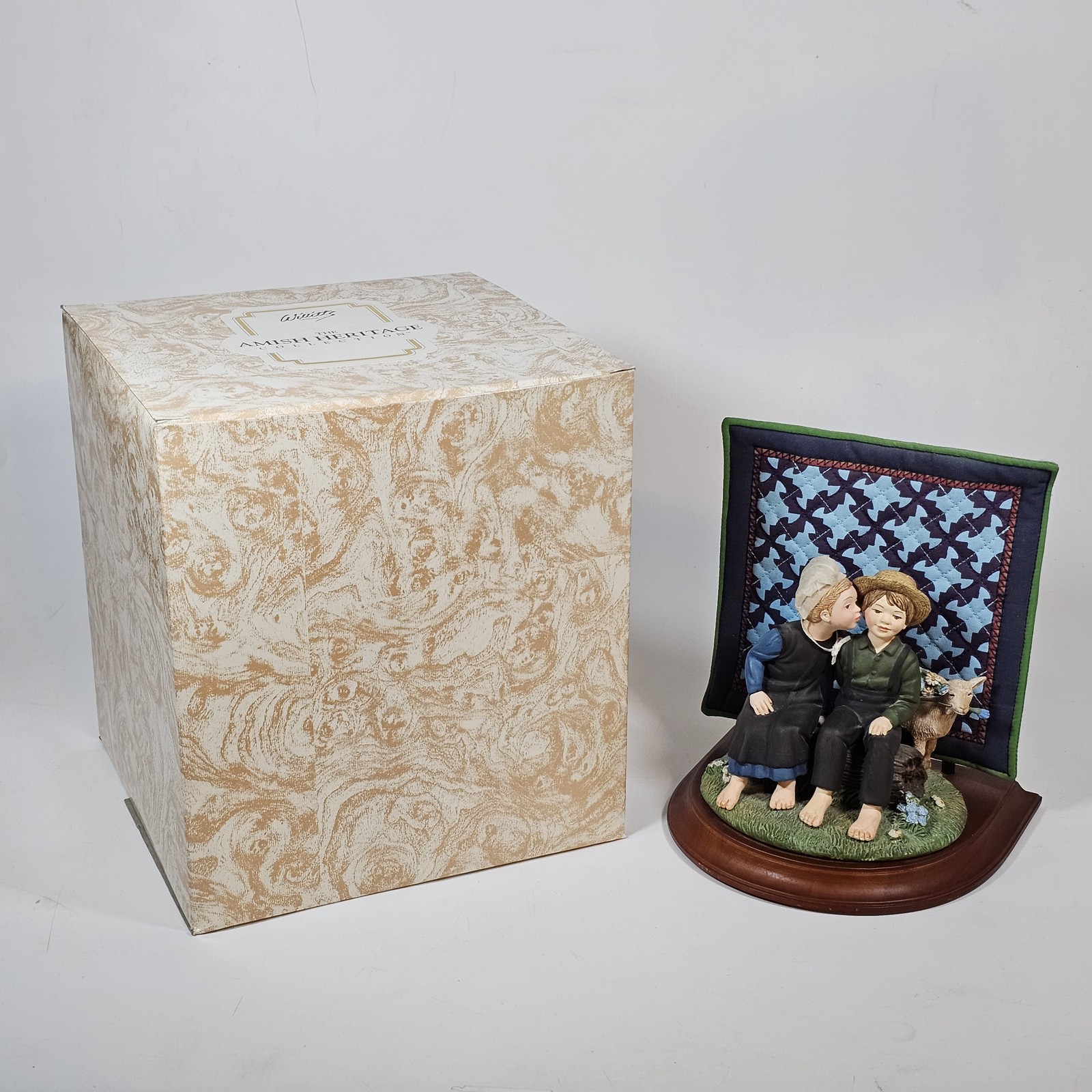 The Amish Heritage Collection First Kiss Figurine with Quilt 30063