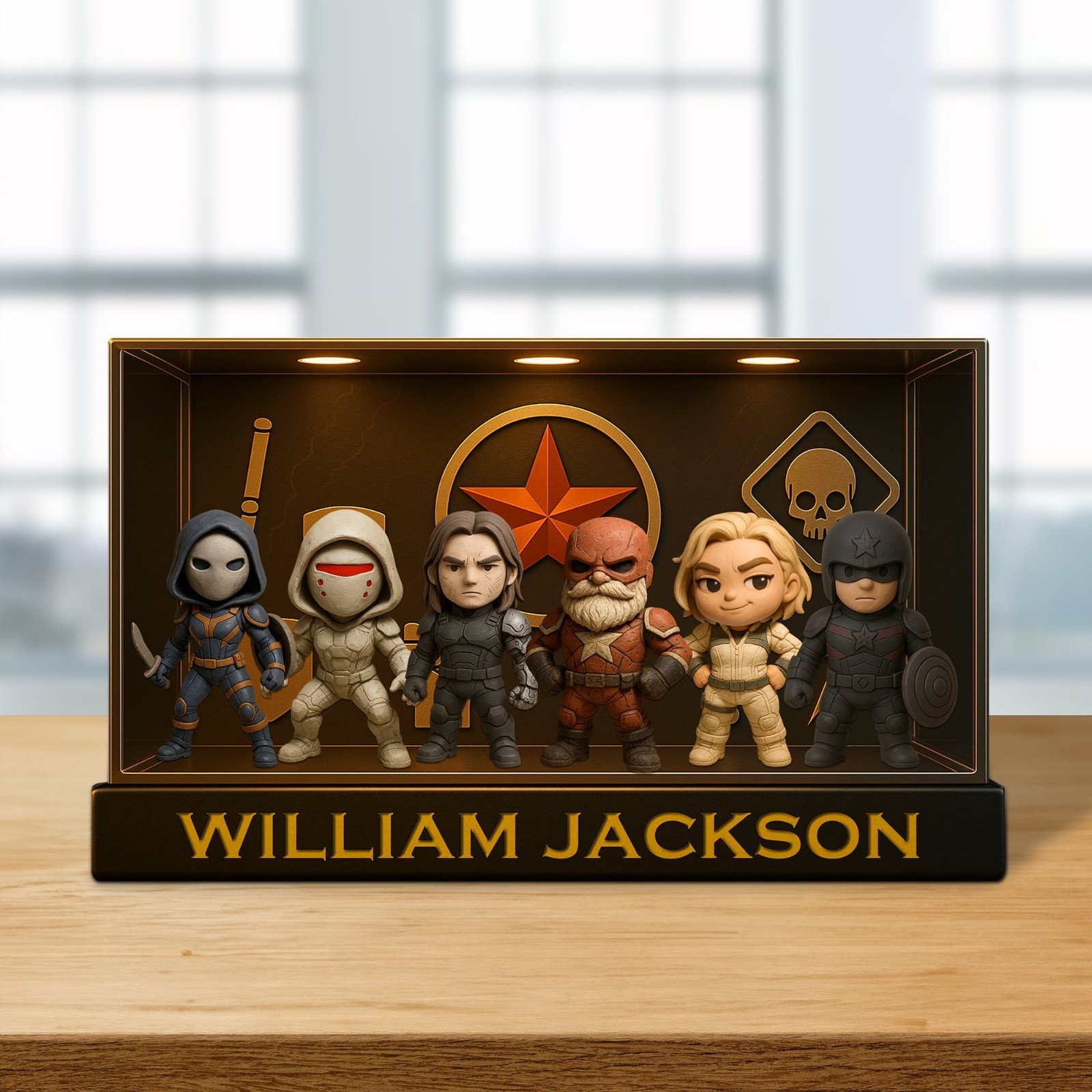 Personalized Herobolts Dad Superhero Acrylic Plaque Wooden Block Desk Decor Gift