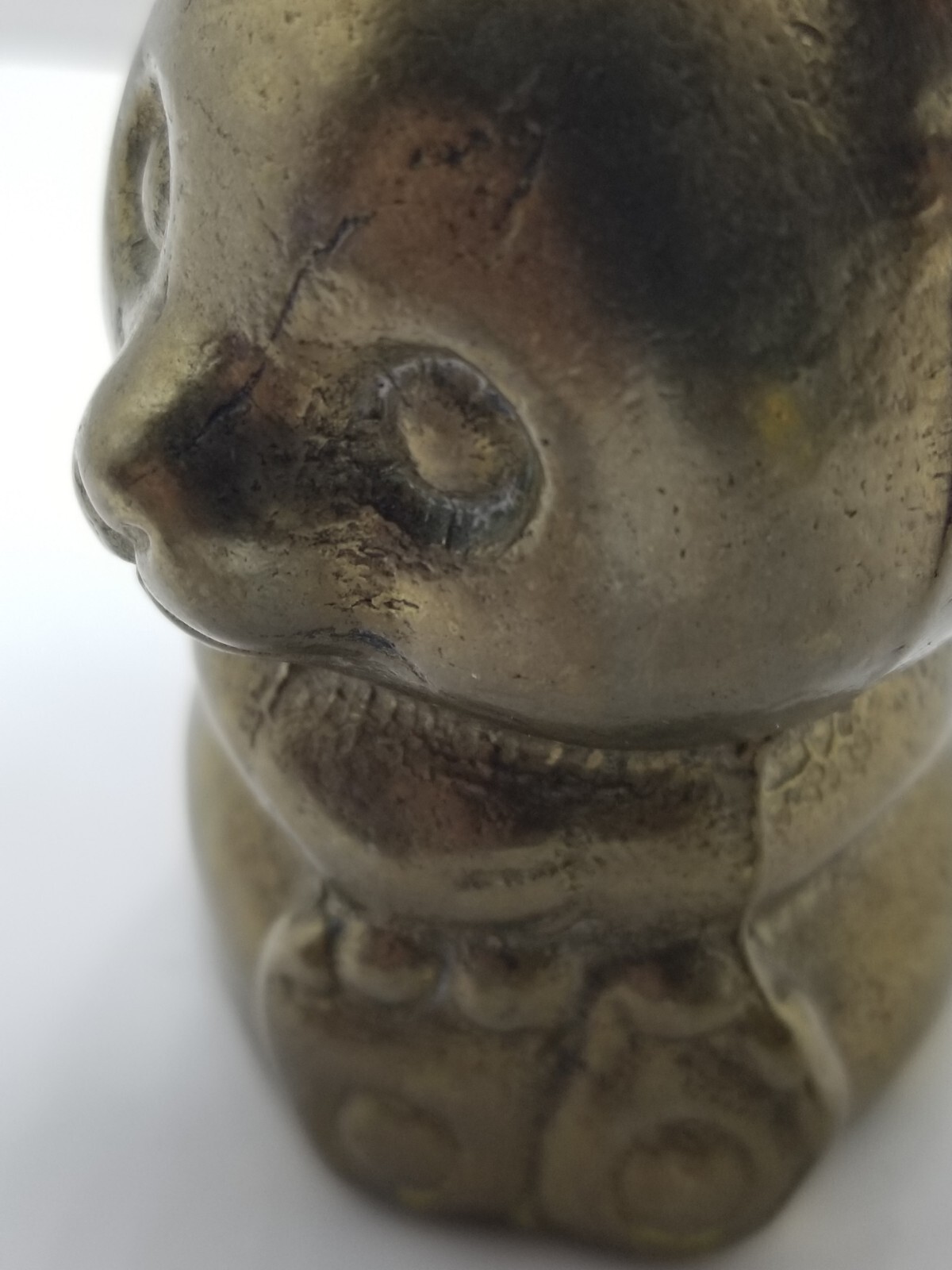Vintage Brass Panda Bear Garanted Massiv Messing Lacared Figurine Paperweight 3″