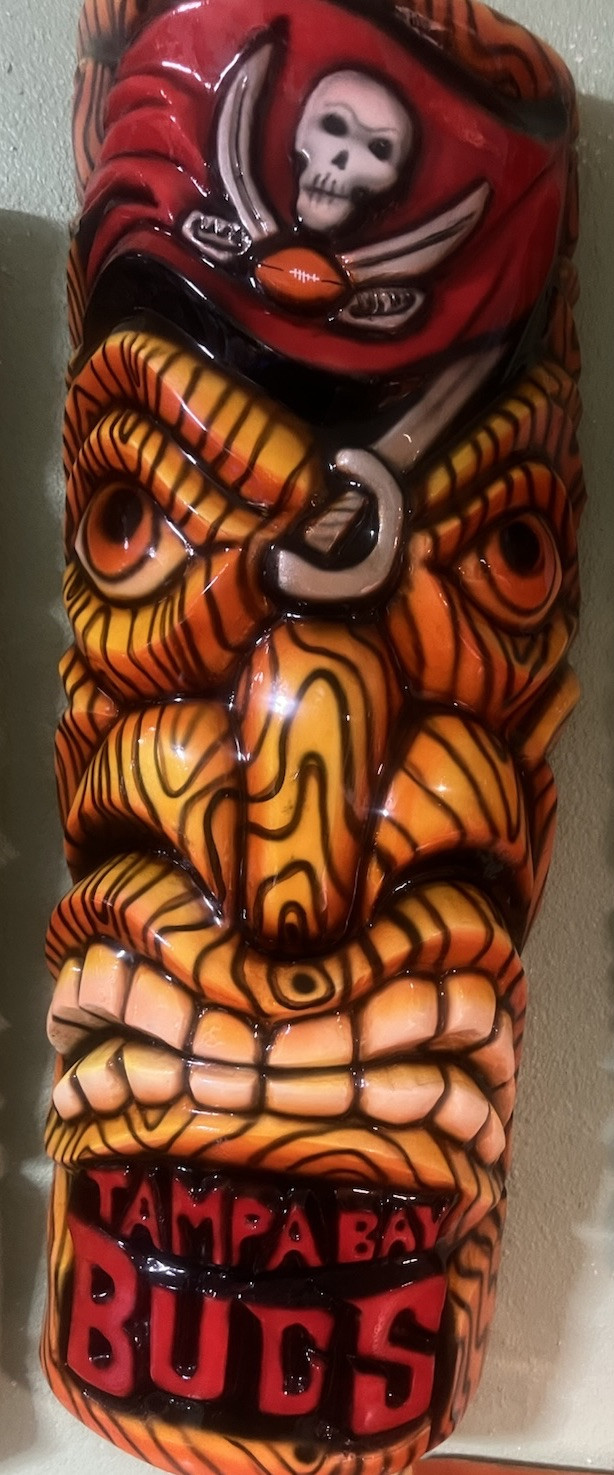Tampa Bay Buccaneer Wall Tiki Fiberglass/Resin W Automotive paint & clearcoat