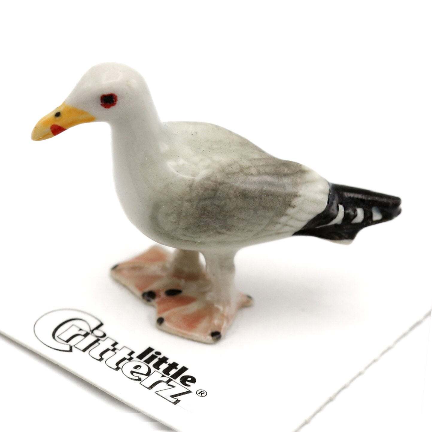 Little Critterz White – Seagull “Cricket” Bird – Miniature Porcelain Figurine