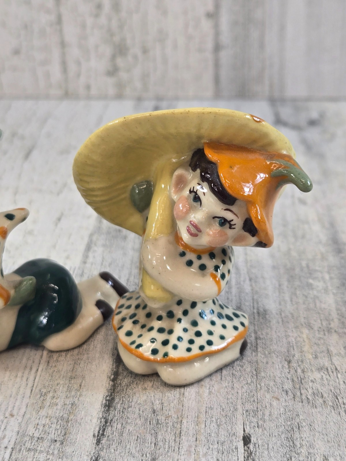 Betty Harrington Piquant Pixies Elves Sitting Under Mushrooms Ceramic Art Studio