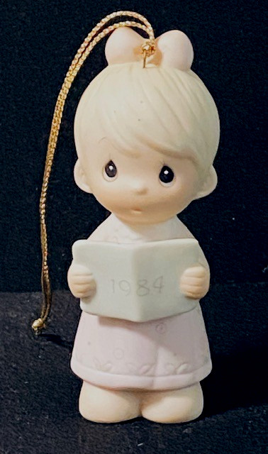 PRECIOUS MOMENTS E-5387 WISHING YOU A MERRY CHRISTMAS-Annual 1984 J&D-w/BOX