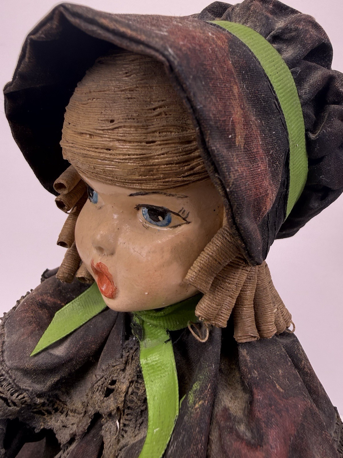 Vintage Handcrafted Doll Paper Mache Clothes Victorian Plaster Base