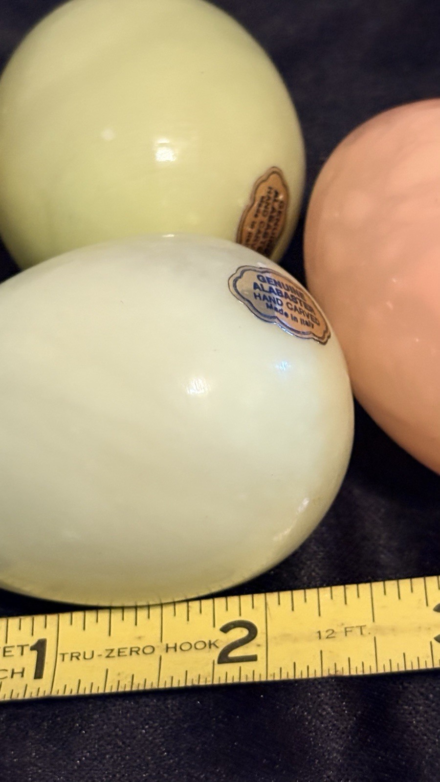 Vtg Lot of 5 Alabaster Marble Stone Eggs Multicolor Pastels 2.5” Made In Italy