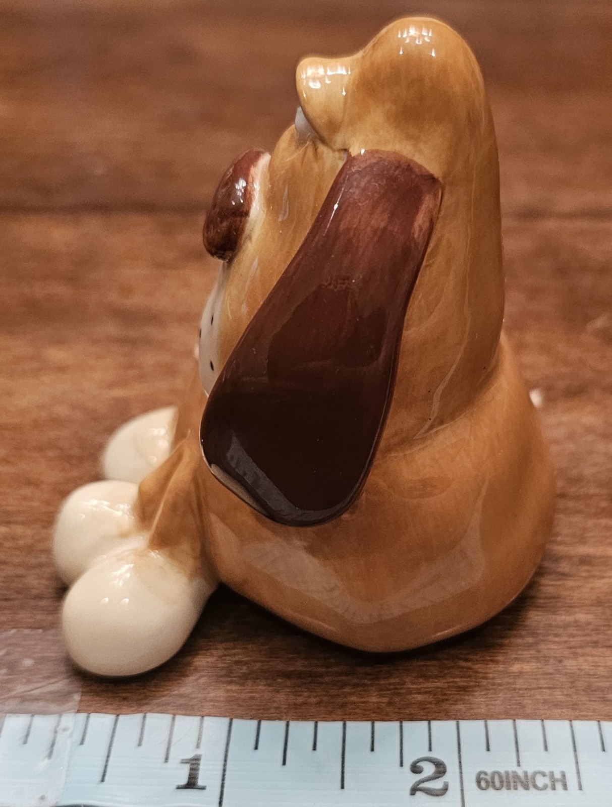 Vtg Douglas Russ Berrie Ceramic Whimsical Brown & White Dog Figure Collectible