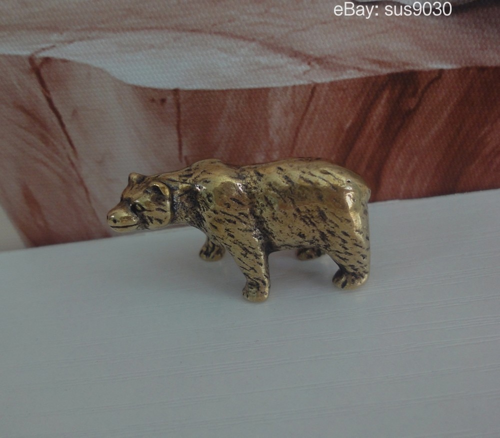 Solid Brass Bear Figurine: Home Decor Statue