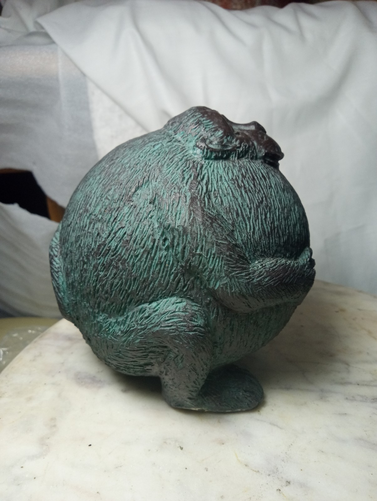 Round Monkey Figurine Resin Light Weight Fun Animal Decor See Pictures