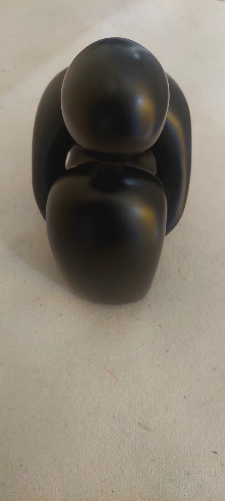 STONE SCUPLTURE- Shona handcrafted, thinking man 6″x 5″ black antique