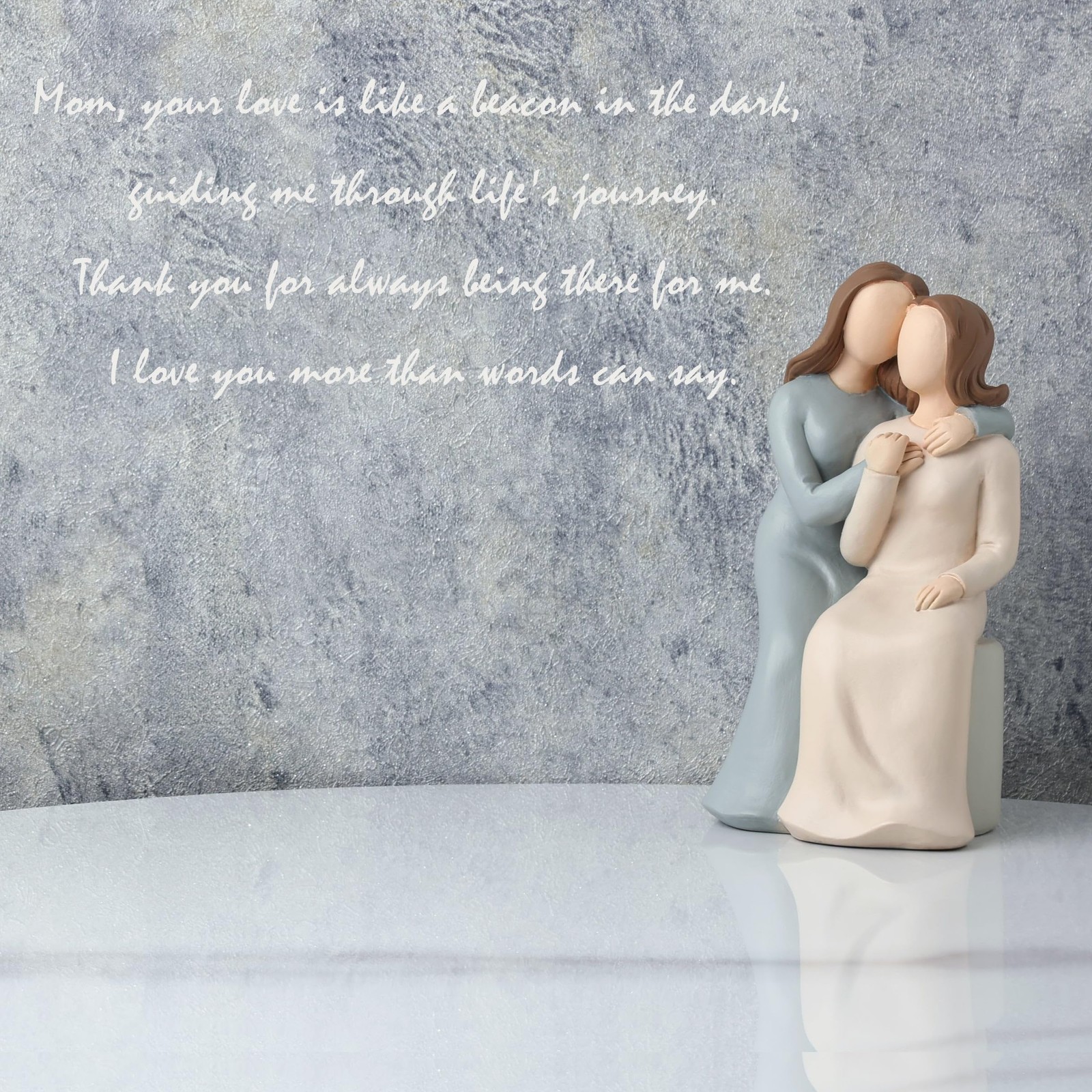 Mother Daughter Figurines Statue Mom Sentimental Memorial Sculpture Decor