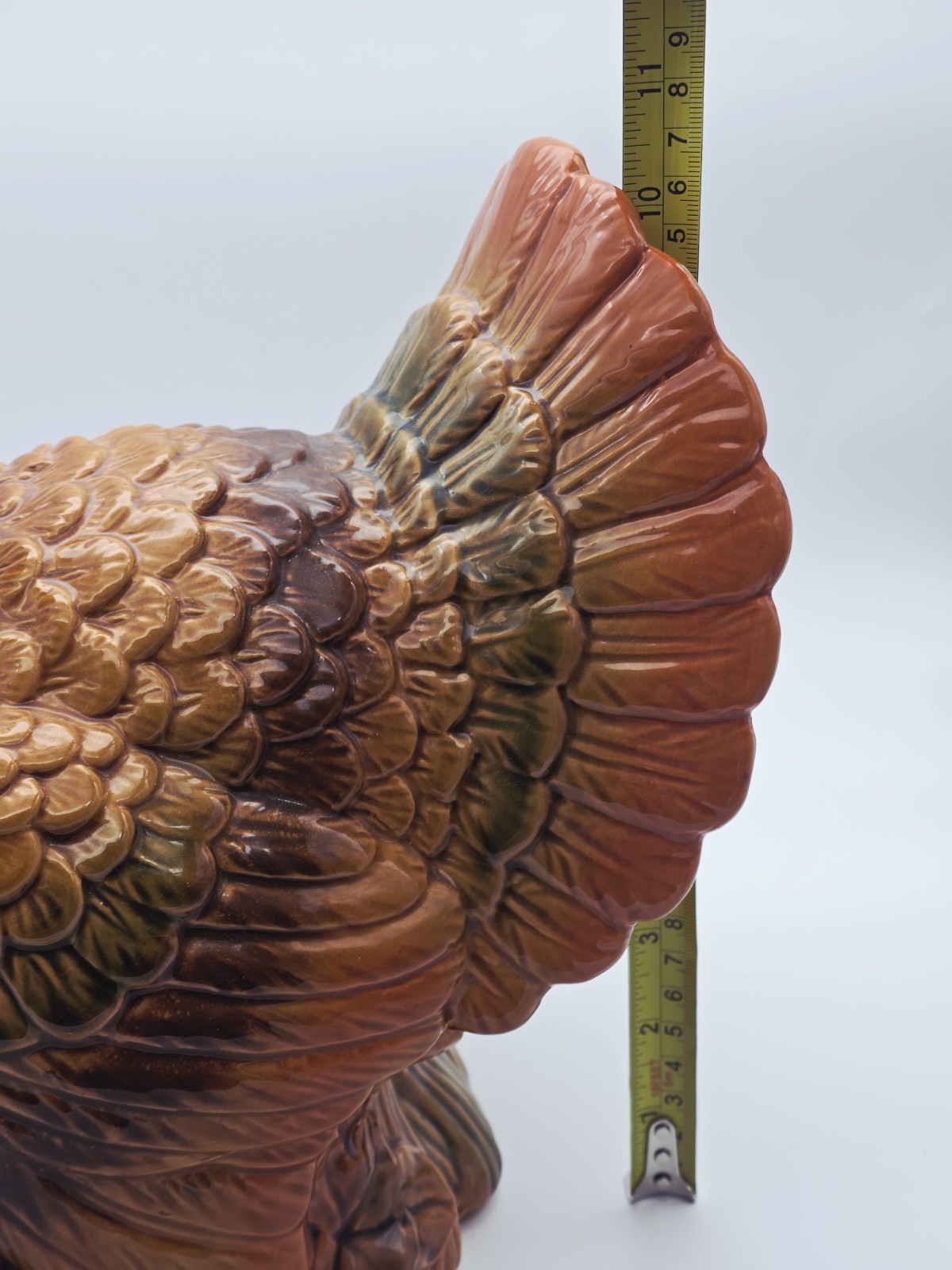 Large Glazed Ceramic Thanksgiving Turkey Centerpiece Colorful HOME ACCENTS.