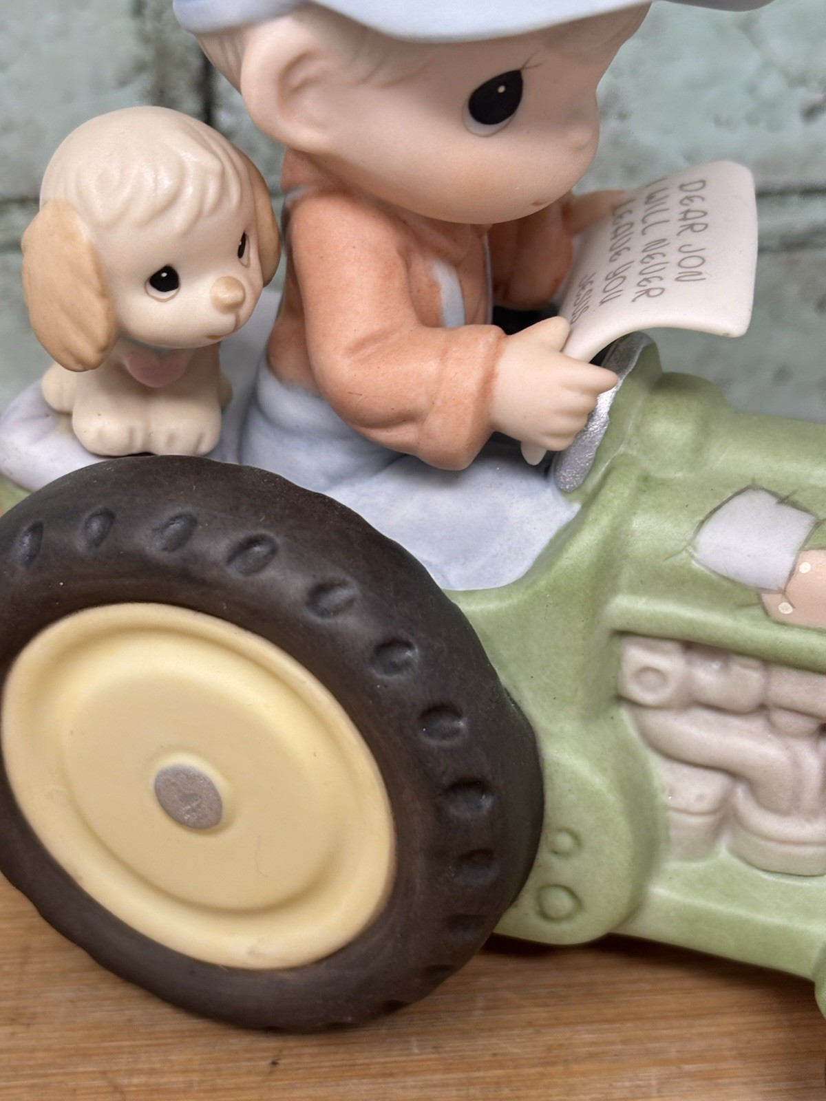 Precious Moments 588091 Dear Jon I Will Never Leave You, Jesus Tractor Figurine