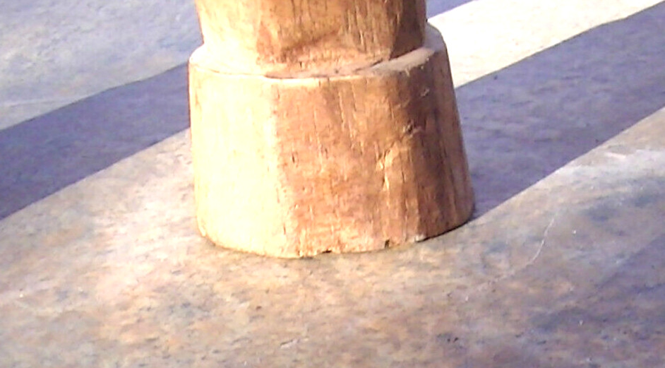 Rare 2 Unusual Primative Carvings bare breasted female figures origin Unknown