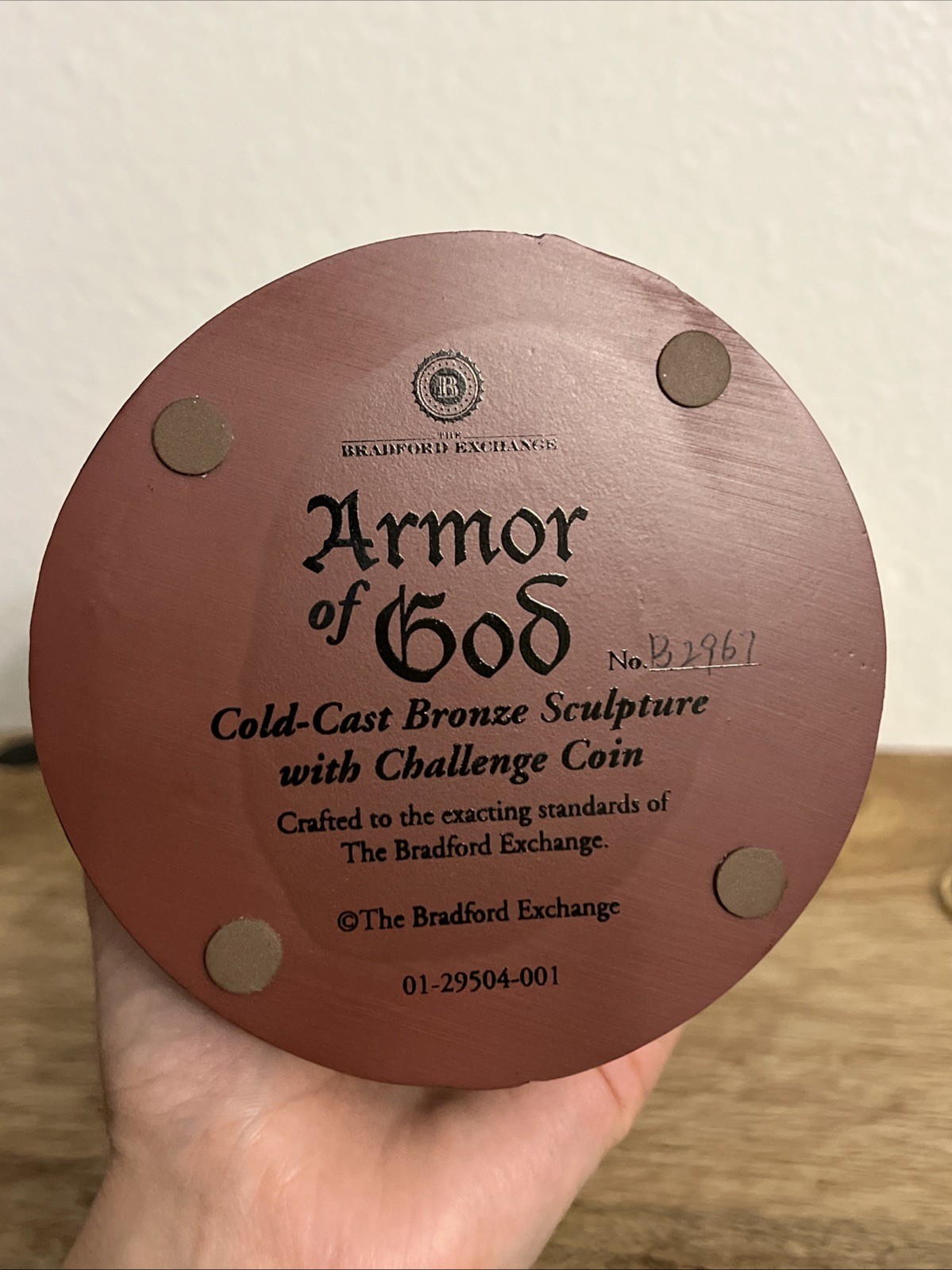 Armor Of God Bradford Exchange Cold Cast Bronze Sculpture + Challenge Coin B2967