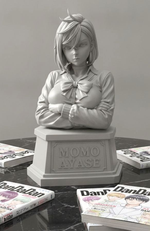 DanDaDan Sculpture Bust – Momo Ayase Figure – Anime Lover Gift – Manga Fan Art