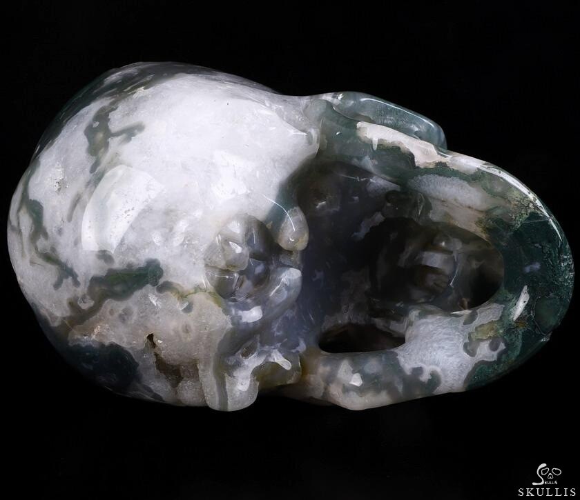 Giant 8.0″ Indian Agate Carved Crystal Skull,Super Realistic, Crystal Healing