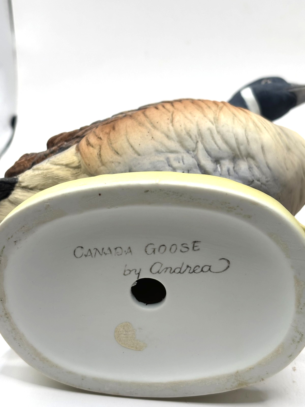 Two Hand Painted Canada Geese Andrea by Sadek Figurines Japan