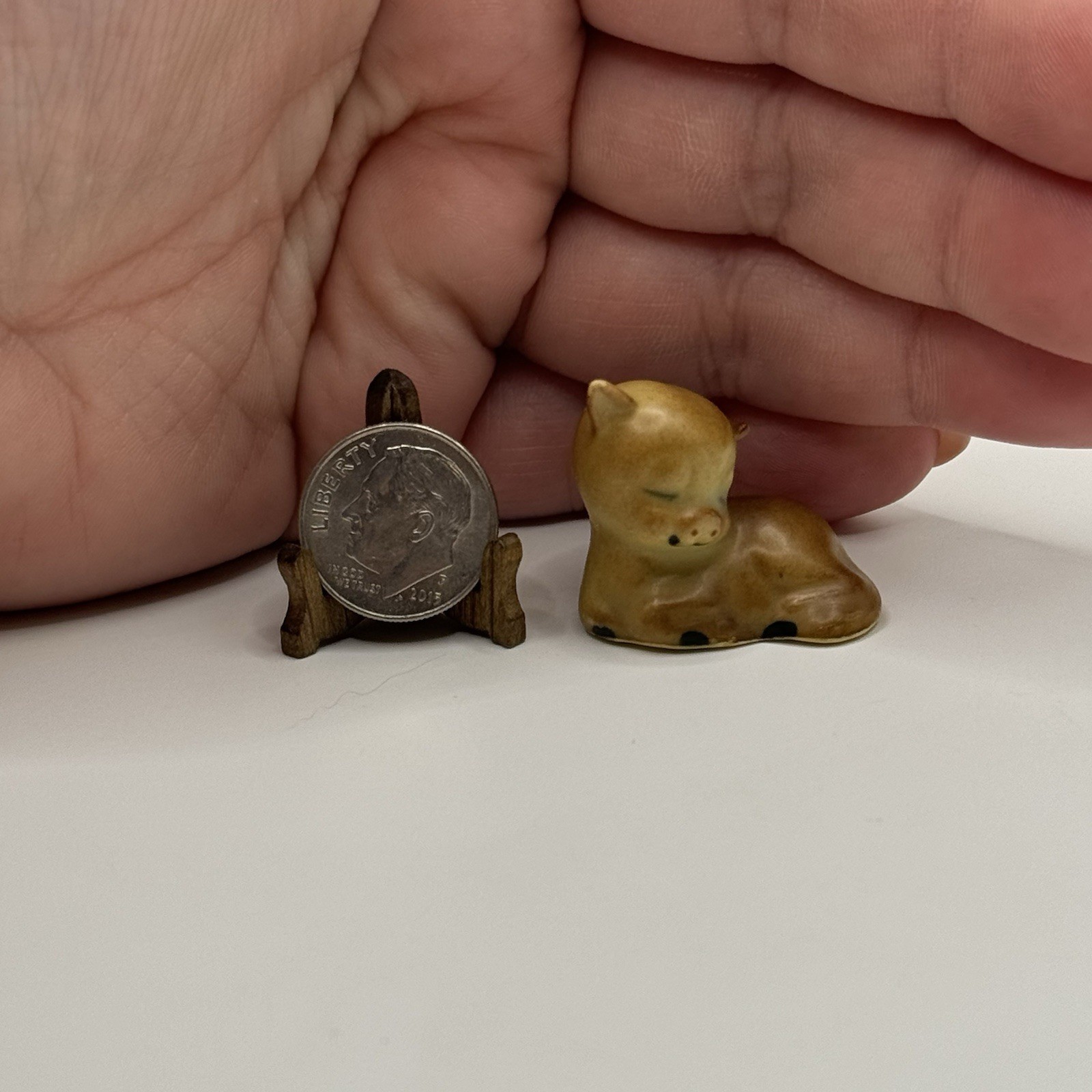 Vintage Josef Originals Baby Cow Calf Animal Figurine Trinket Miniature