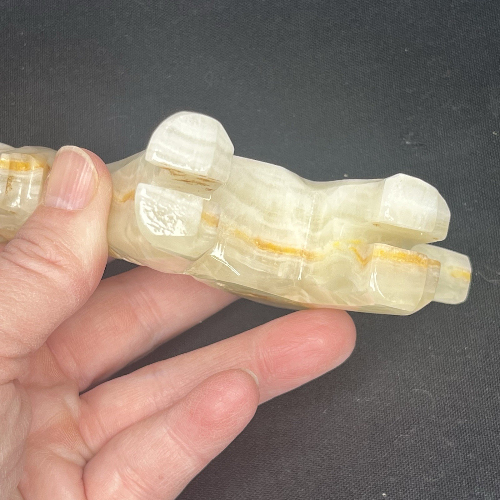 Vintage Hand Carved Marble Onyx Stone Horse Donkey Pony Figurine 3.5” Inch Tall