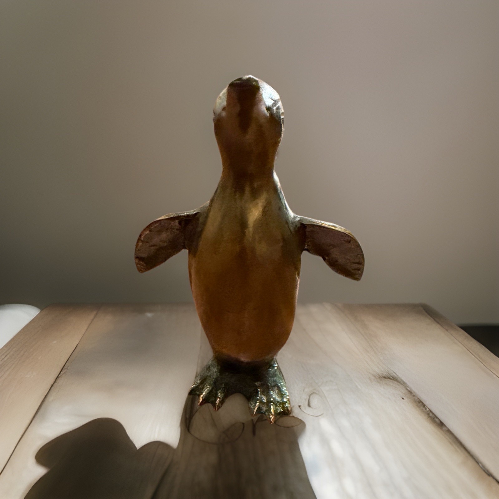 Rare Vintage Cast bronze Penguin Sculpture Lost Wax Technique paperweight office