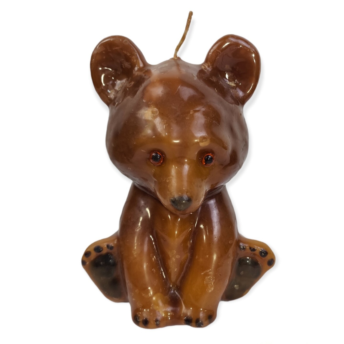 Wax Candle Vintage Large Brown Teddy Bear 7″ Figurine UNUSED