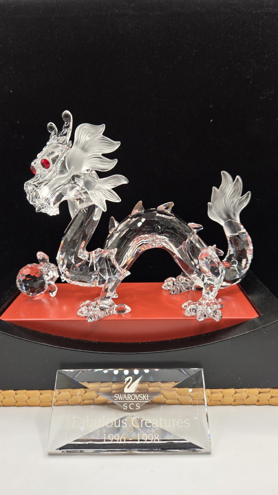 Swarovski 1997 Vintage Crystal Dragon Figurine Fabulous Creatures Series