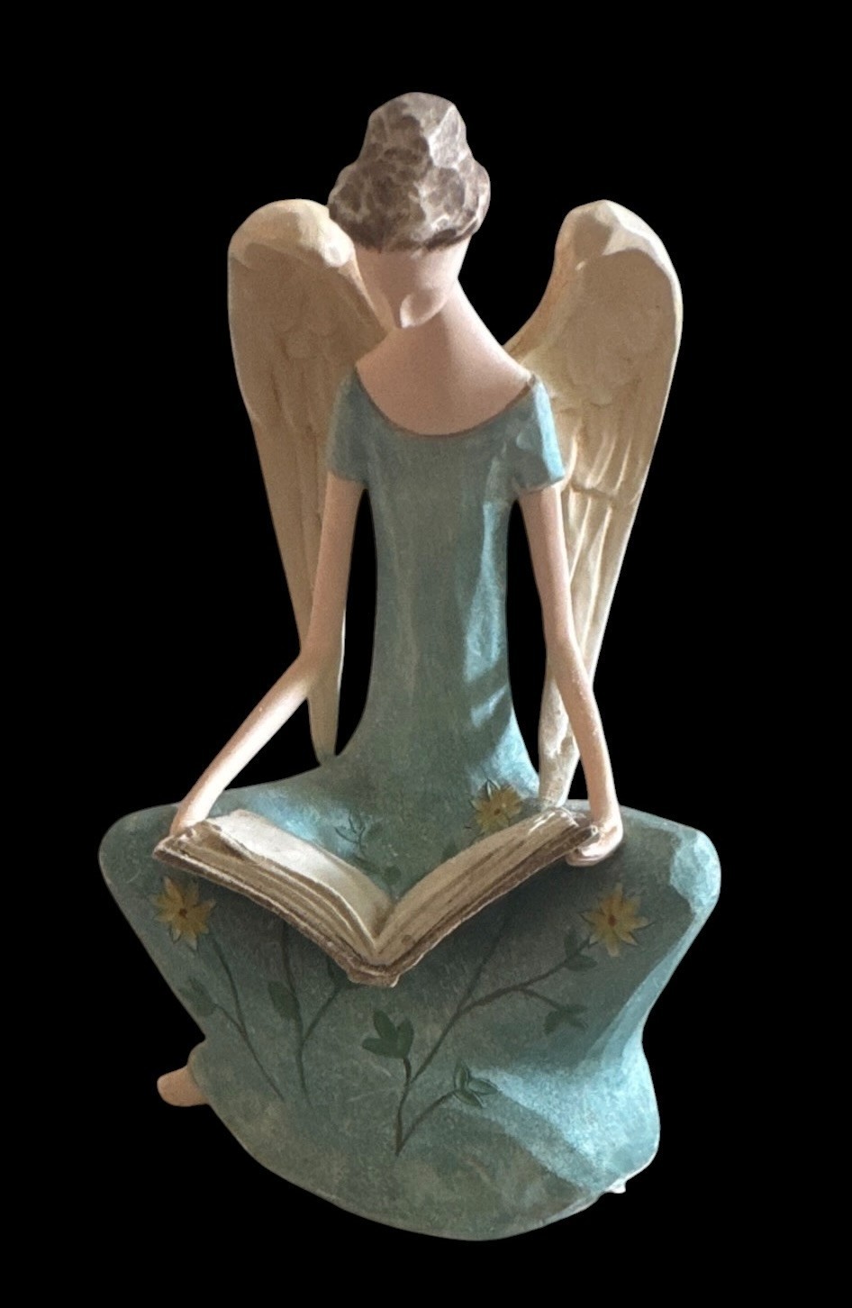 Edens Angels Wisdom 5 1/2″ Tall Resin Angel Reading Book 2008 Gift Craft