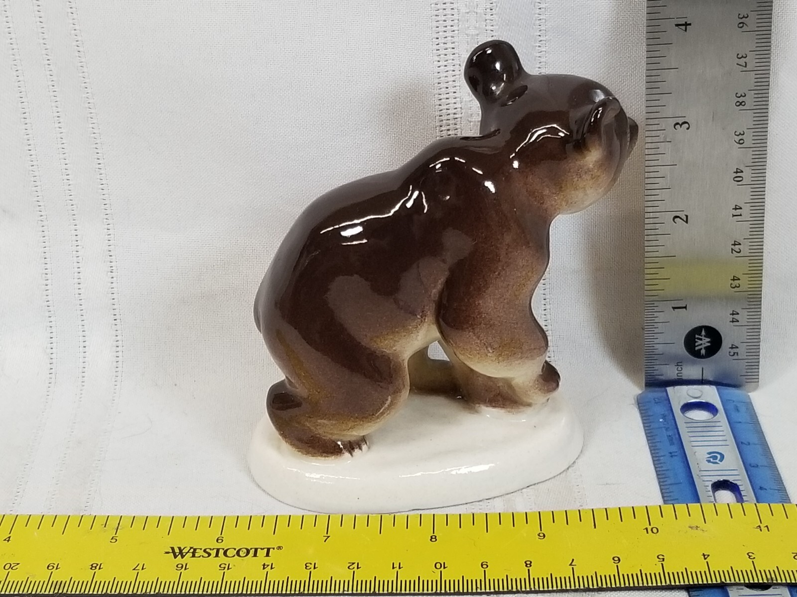 Vintage Lomonosov USSR Porcelain Brown Bear Figurine Made In Russia