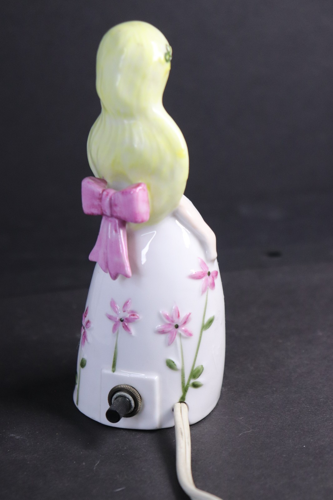 VTG All Nations Labs Girl Portable Lamp Figurine, Floral Dress Night Light