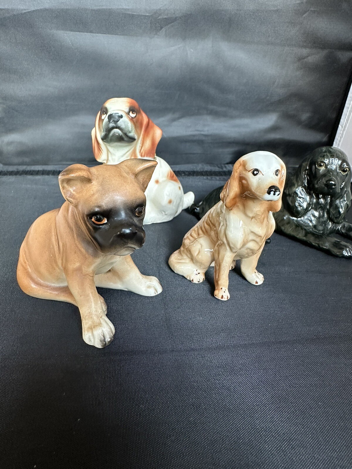 Lot Of 4 Vintage Mid-century Dogs Spaniel, Boxer, Golden & Black Labrador Retr