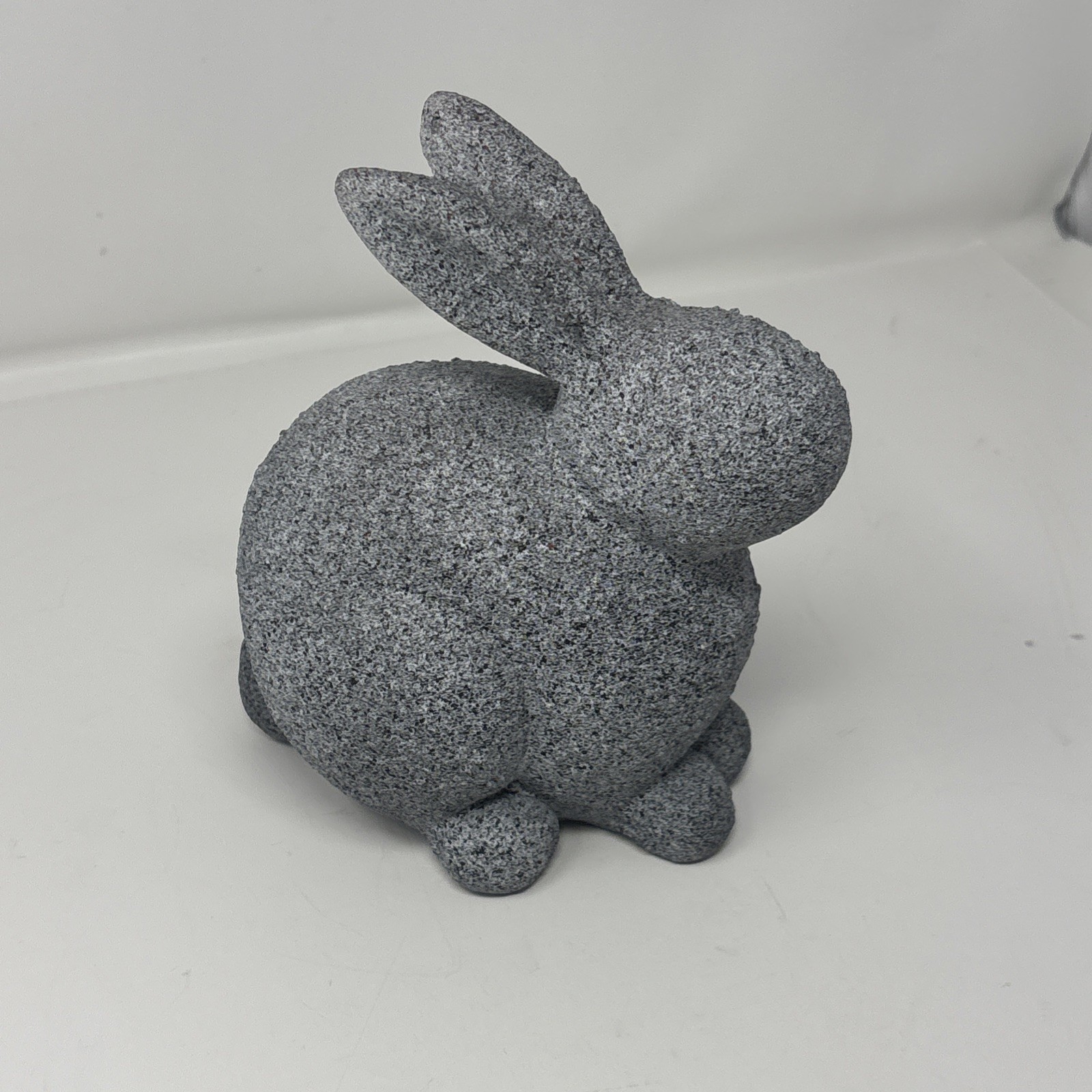 Pier 1 Stone Powder Bunny Rabbit Figurine 6.5″ Heavy Faux Granite Easter NWT