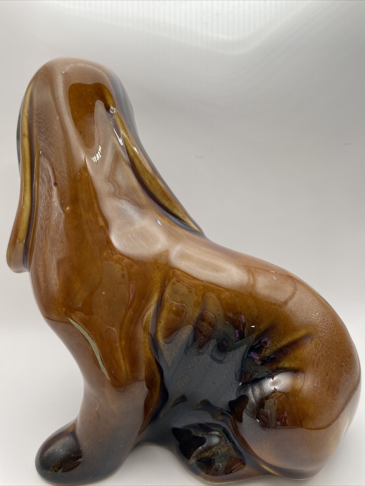 Vintage Handcrafted Ceramic Made in Brazil Bloodhound/ Bassett Hound Figurine