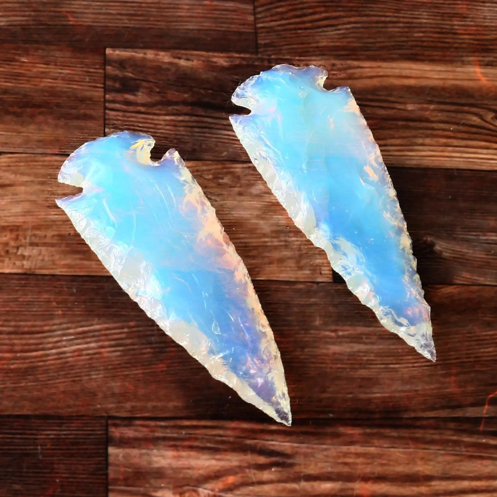 Handmade Opalite Crystal Arrowhead Athame – Hunting Blade, Boho Crystal Gift