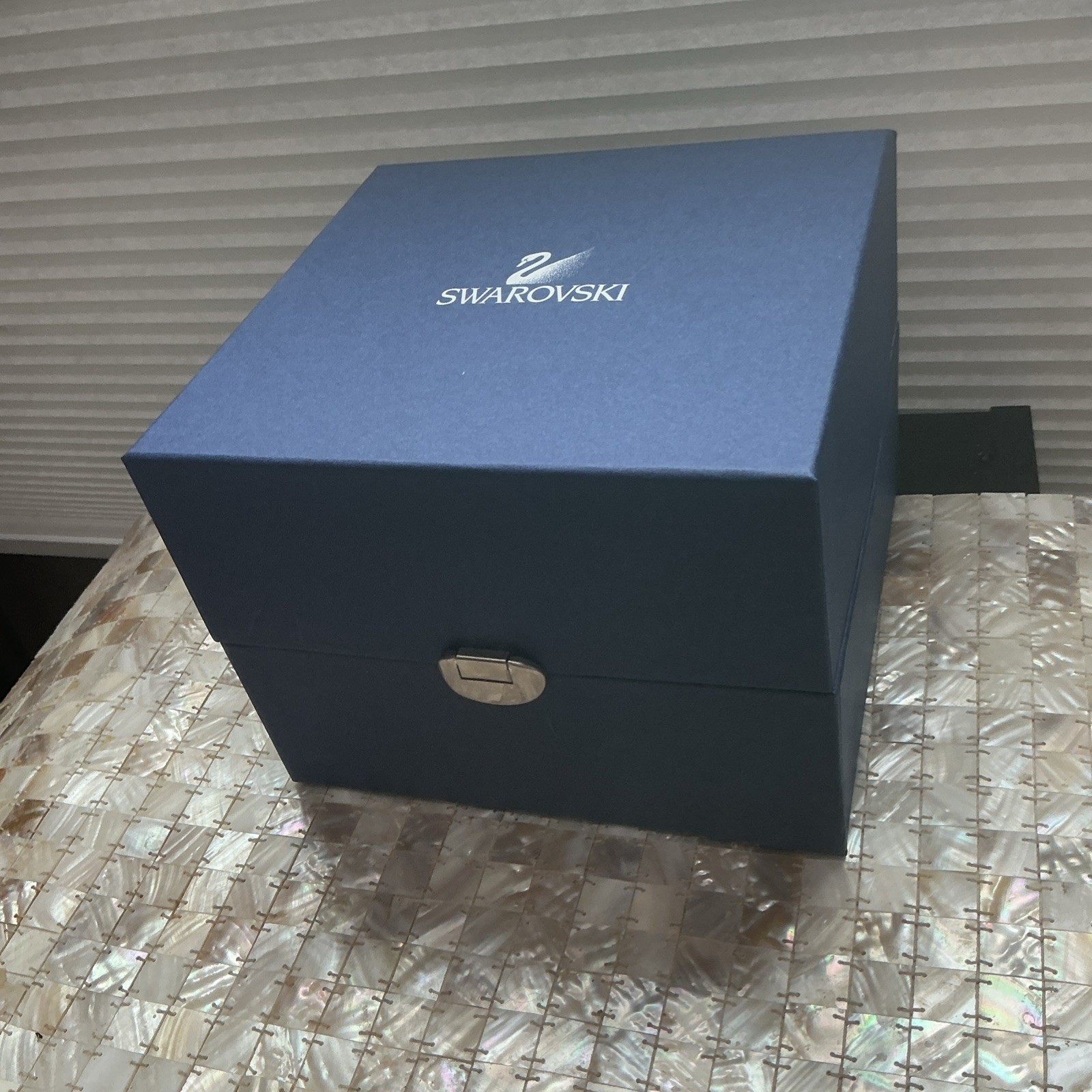 Swarovski Empty Replacement blue Box with Slipper 7.5x 7.5x 6 in