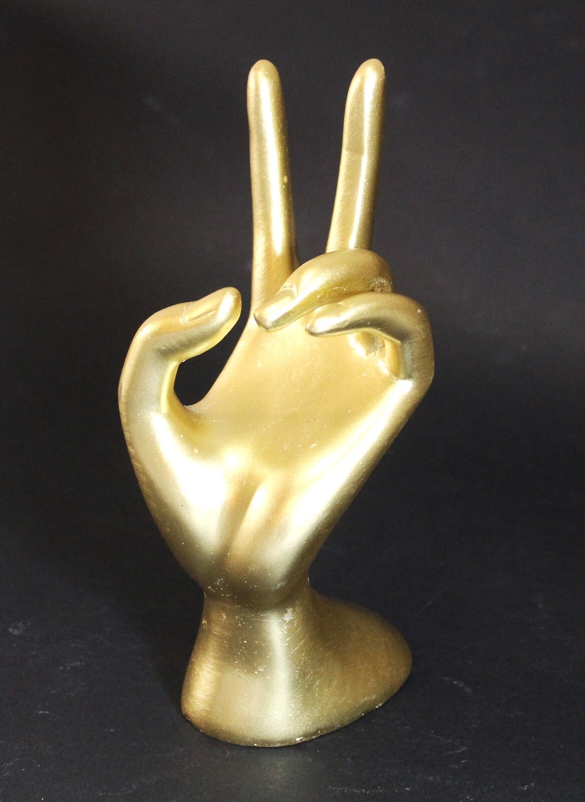 Womans Hand Ring Holder Display Sculpture Metallic Gold