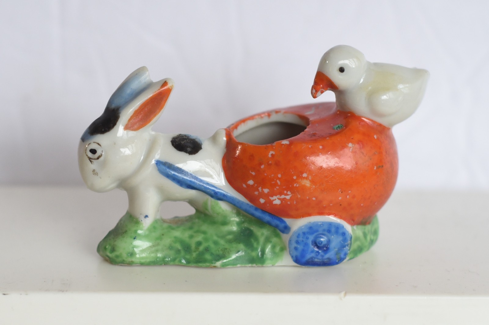 Lot of 4 Small Made in Japan Ceramic Painted Porcelain Figures Dog Squirrel