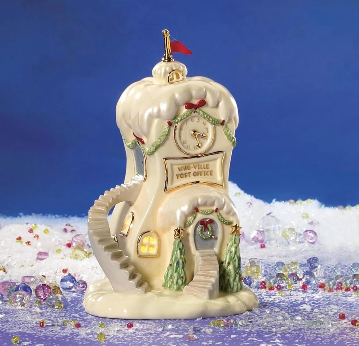 NEW Lenox Whoville The House Of J.P. Who Lit Christmas Figurine Lights Dr Seuss