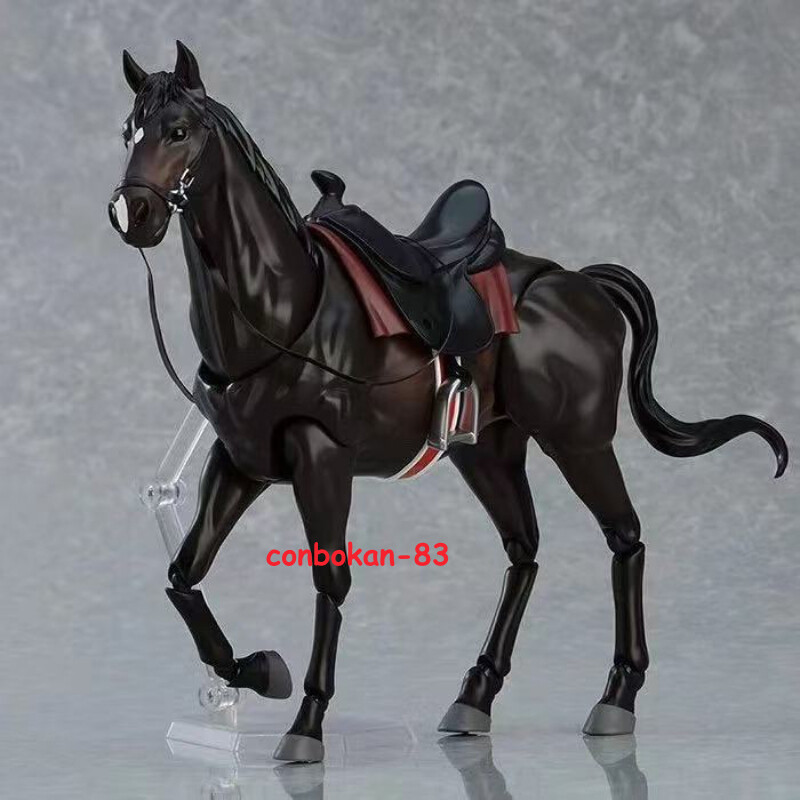 Horse Action Figure Joint Mobility Plain White Brown Black Orange Statues Gift