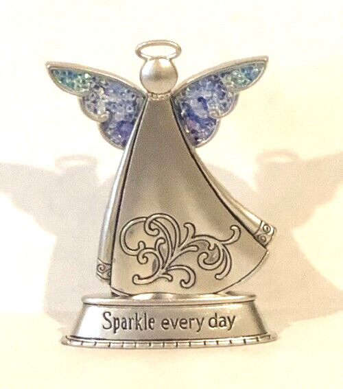 Ganz Sparkle ANGEL Figurine “Sparkle Every Day” Blue Sparkles Encouragement 2.5″