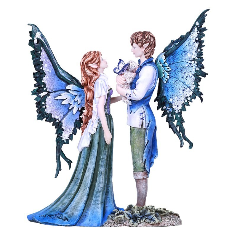 Fairy Family Hand Painted Cold Cast Resin Figurine Home Decorative Collectible