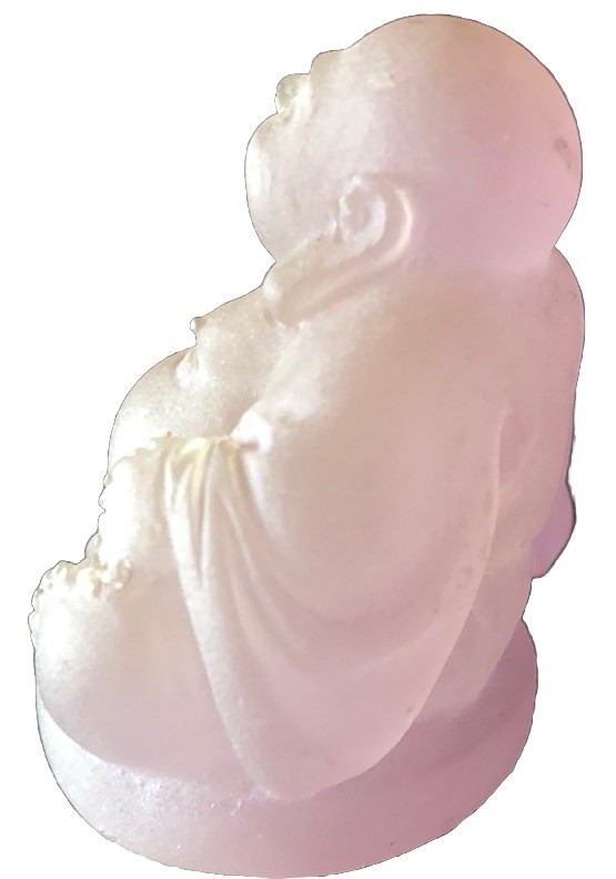 Vintage Buddha of Compassion Resin Opaque Purple Statue 1.75-In. tall and wide