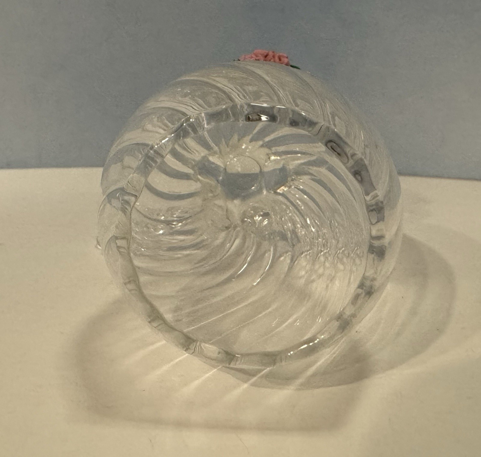 Glass Friendship Angel with Bouquet & Card, Pink Flowers (Original Box Included)