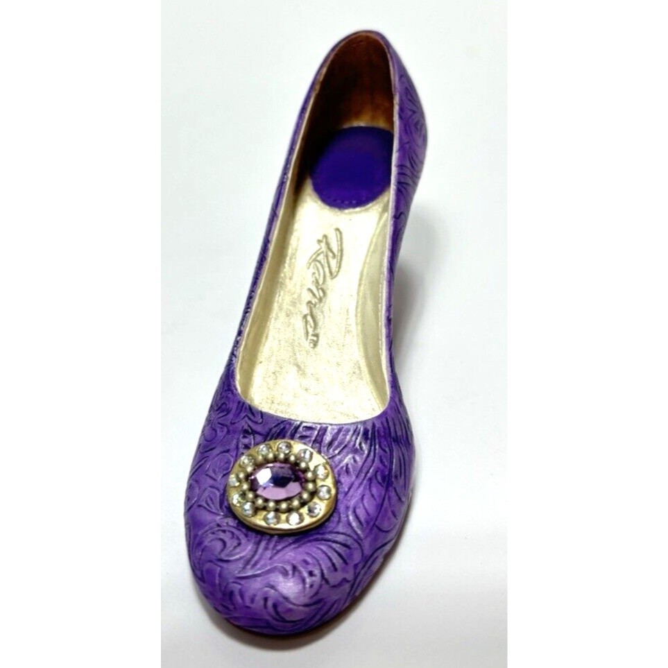 Just The Right Shoe Jewelled Plum by Lorraine Vail, VTG Purple Mini Heel Decor