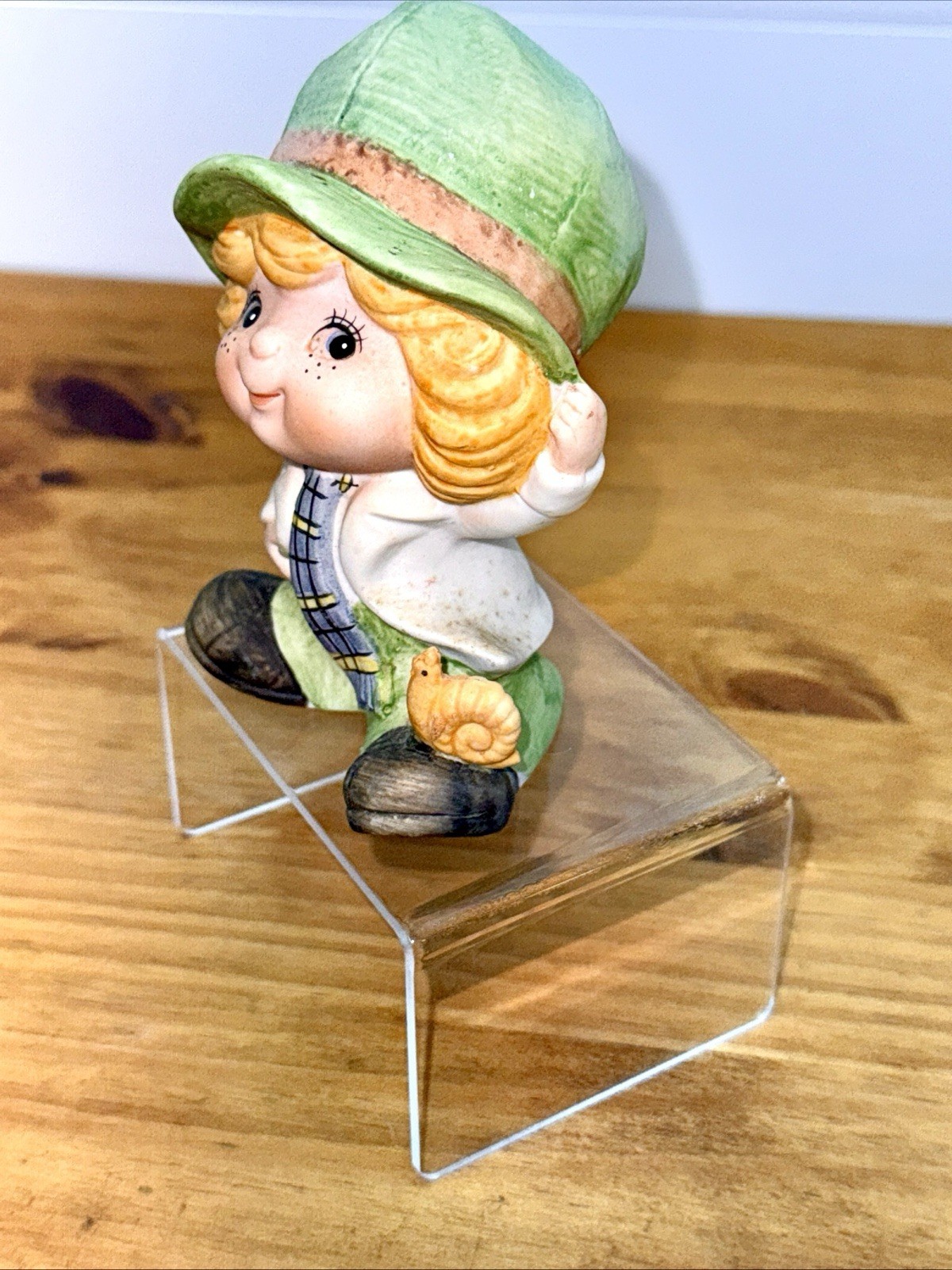Vintage 1970s ARDCO Ceramic Boy Figurine Green Hat Taiwan