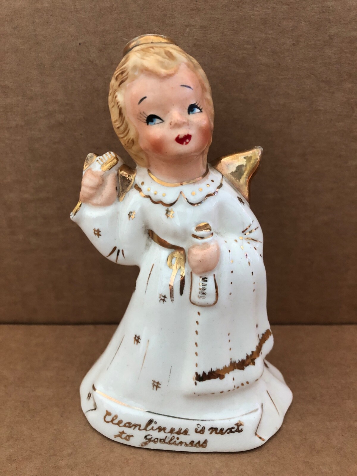 Vintage 1956 YONA ORIGINAL Angel Figurine Cleanliness is next to Godliness