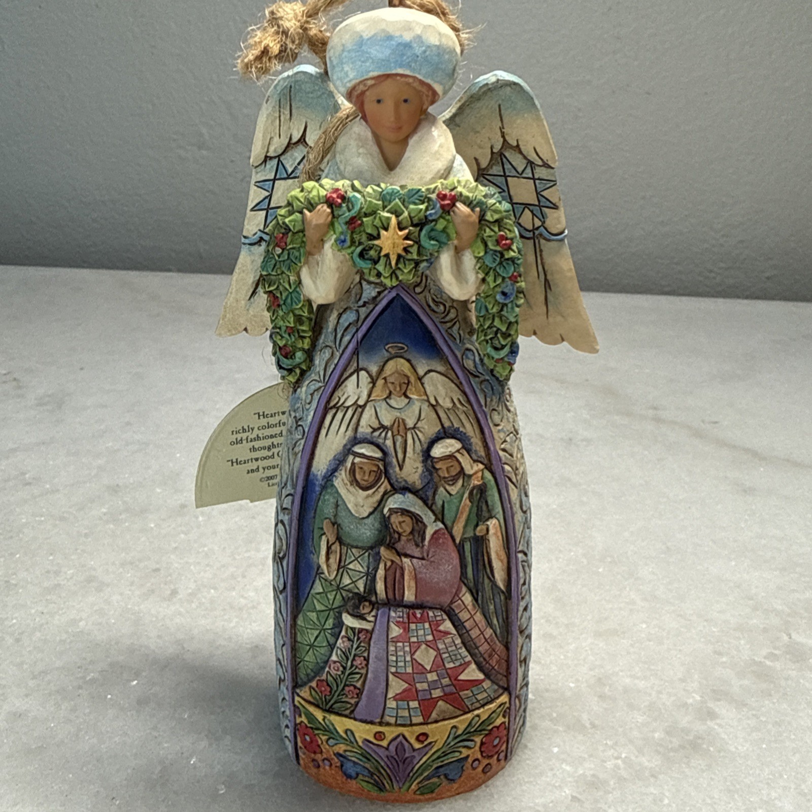 Jim Shore “Night Divine” Winter Angel Nativity Scene Christmas Wreath 5” 2007