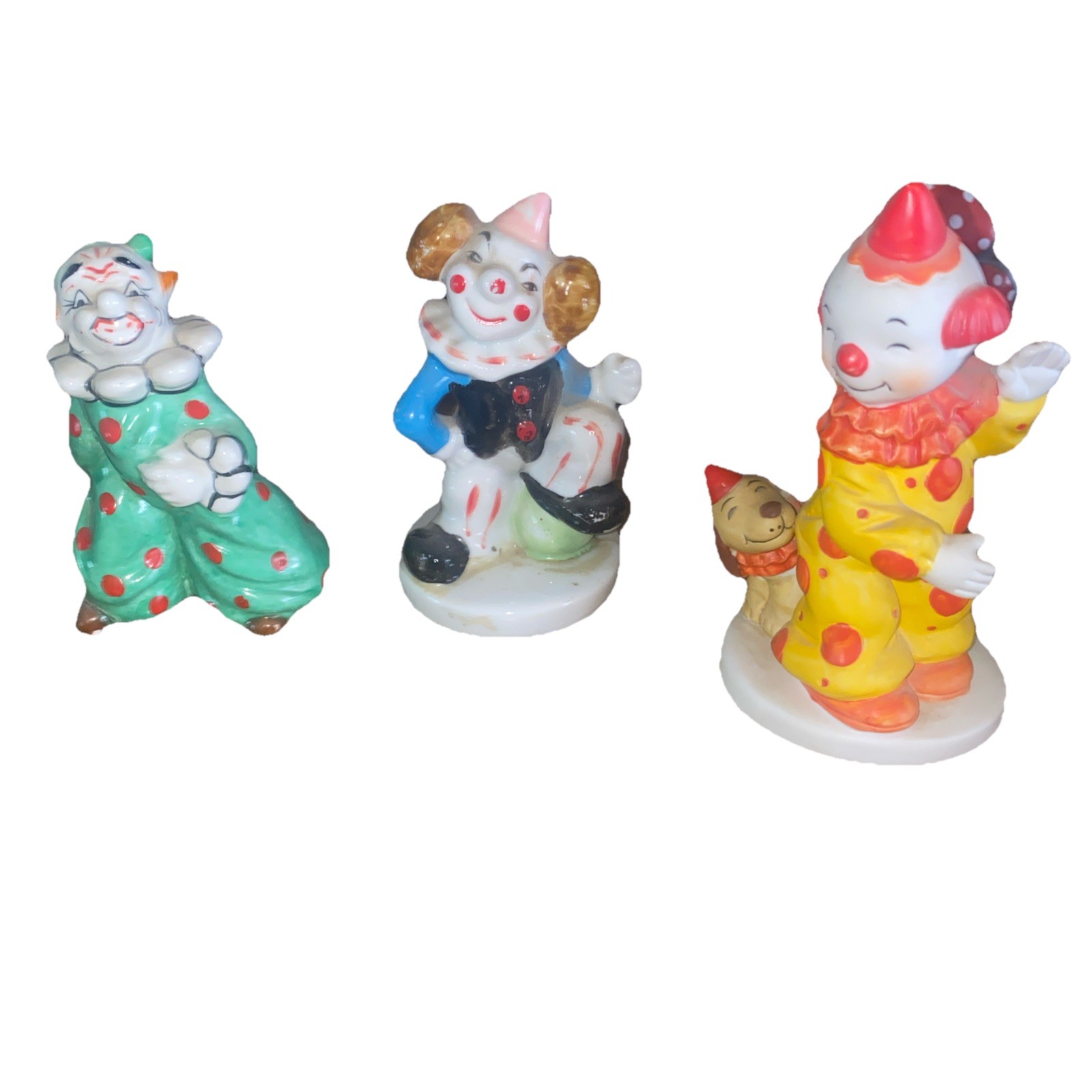 vintage lot of ceramic clowns japan and Dakin yona